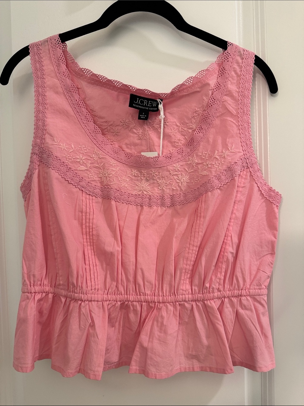 NWT J. Crew Flutter Hem Tank in Cotton Poplin